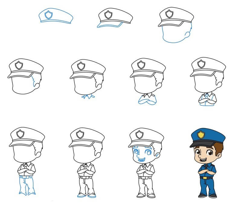 How to draw Police idea (8)