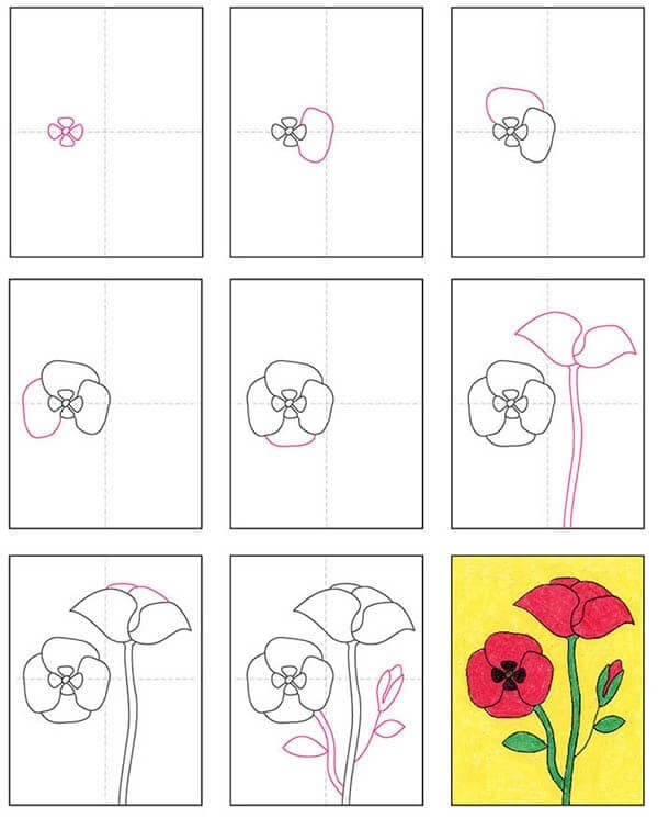 Poppy Flower idea (20) Drawing Ideas