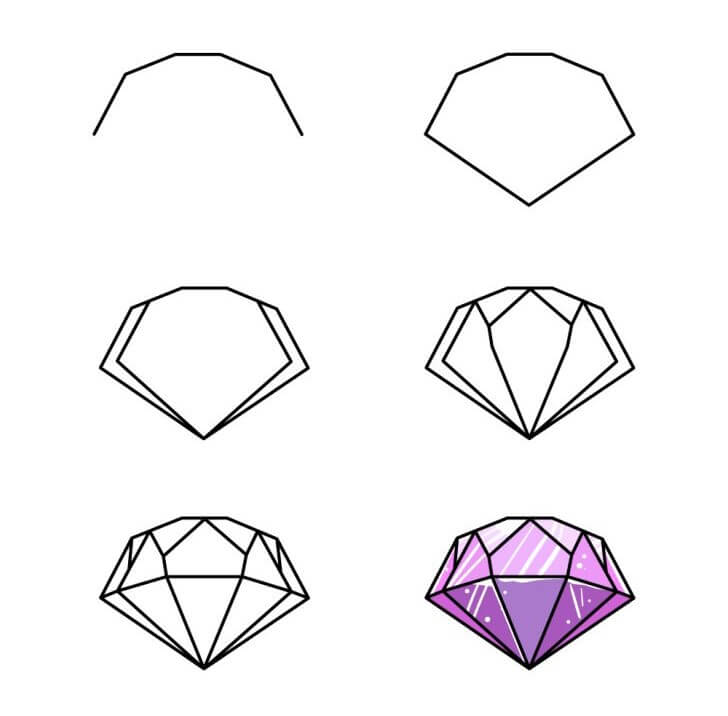 Purple diamond Drawing Ideas