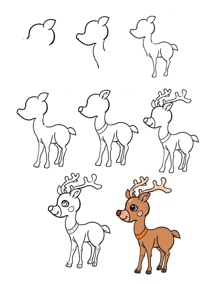 How to draw Reindeer 2