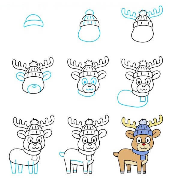 Reindeer 3 Drawing Ideas