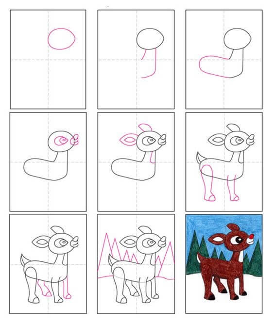 How to draw Reindeer