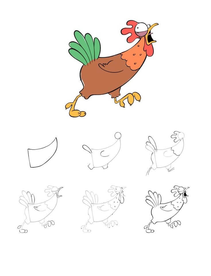 How to draw Rooster idea (2)