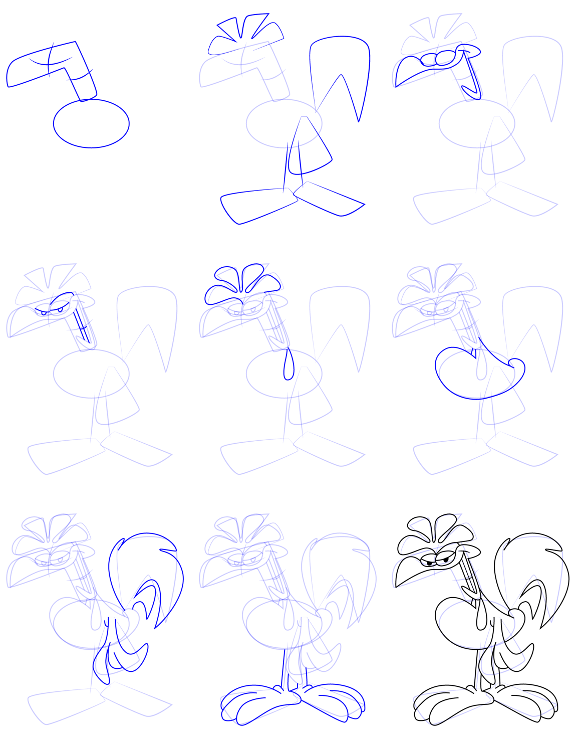 How to draw Rooster idea (30)