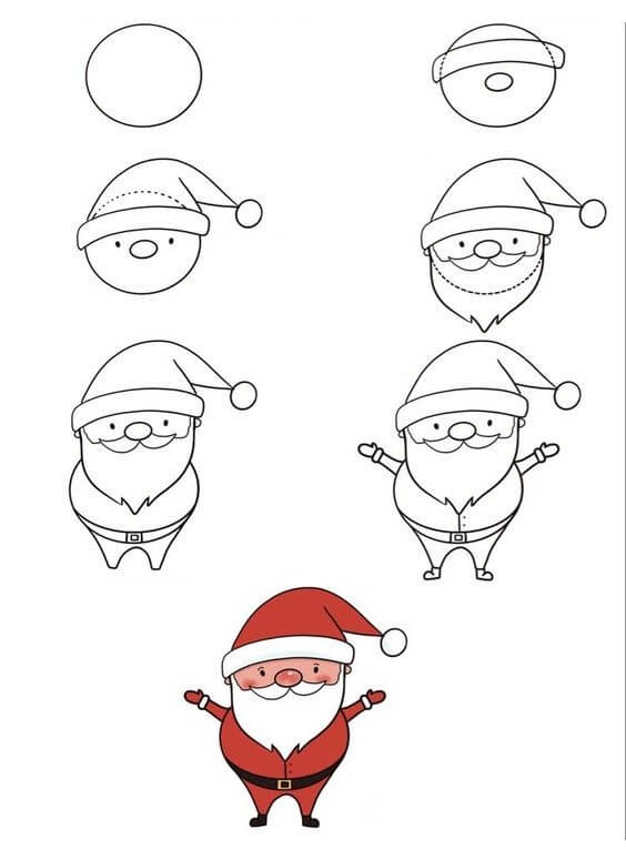 How to draw Santa claus 2