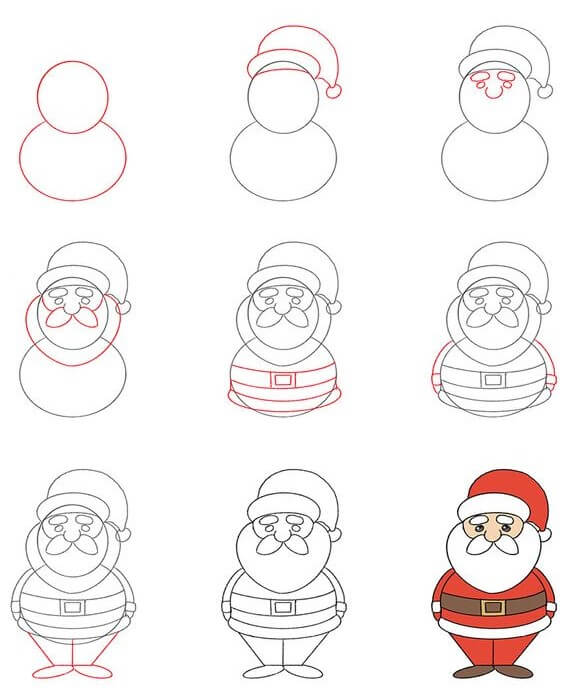 How to draw Santa claus 4