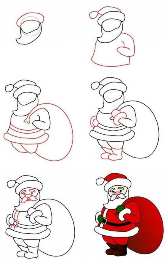 How to draw Santa claus 5