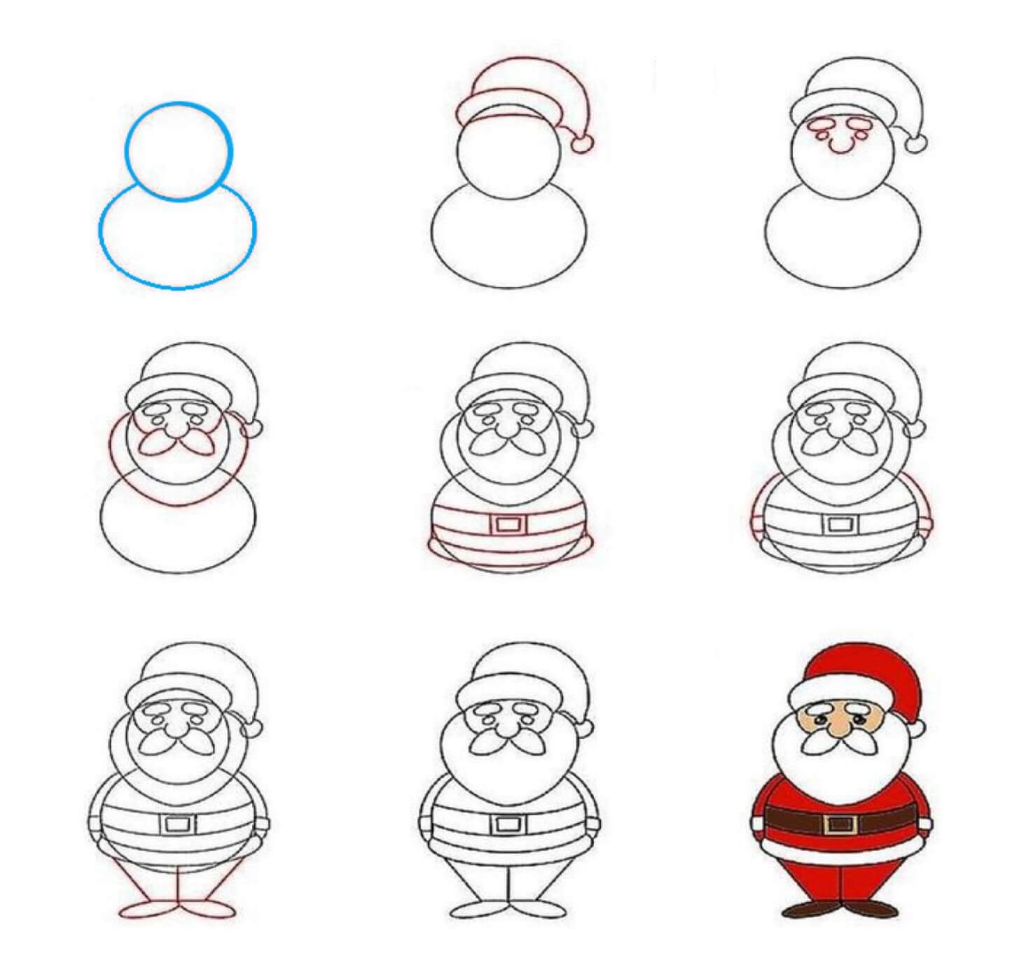 How to draw Santa claus 6