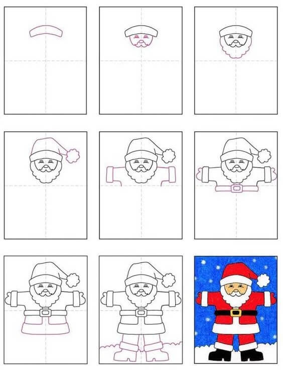 How to draw Santa claus 7