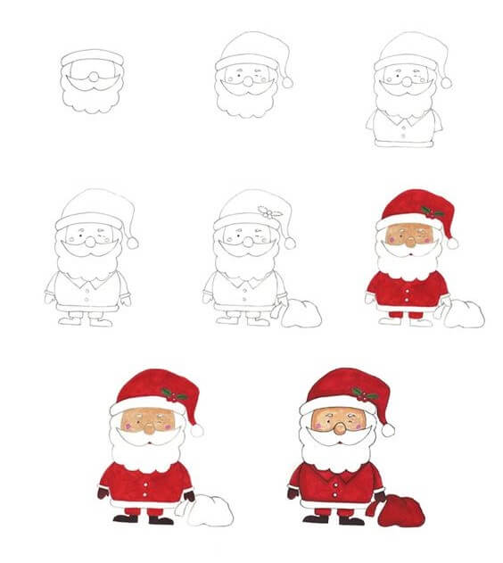 How to draw Santa claus 8