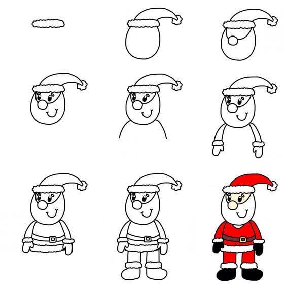 How to draw Santa claus 9