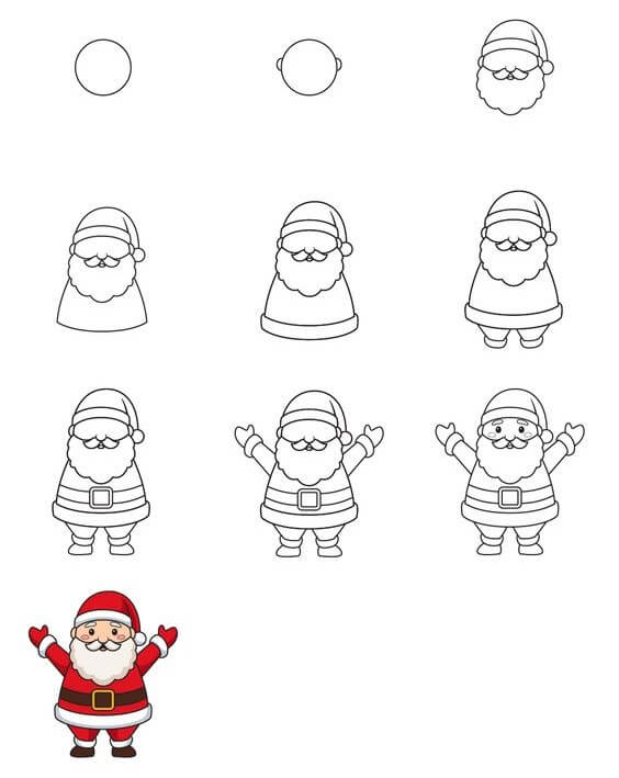 How to draw Santa claus