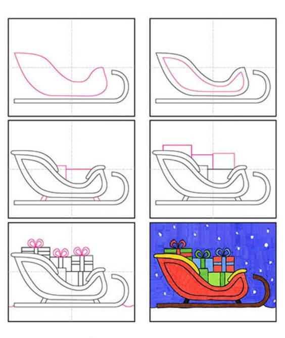 Santa sleigh 2 Drawing Ideas