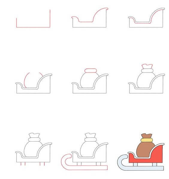 How to draw Santa sleigh