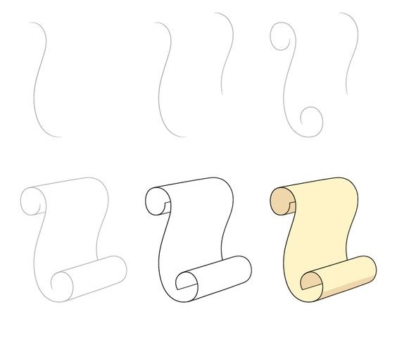 How to draw Scroll idea (4)