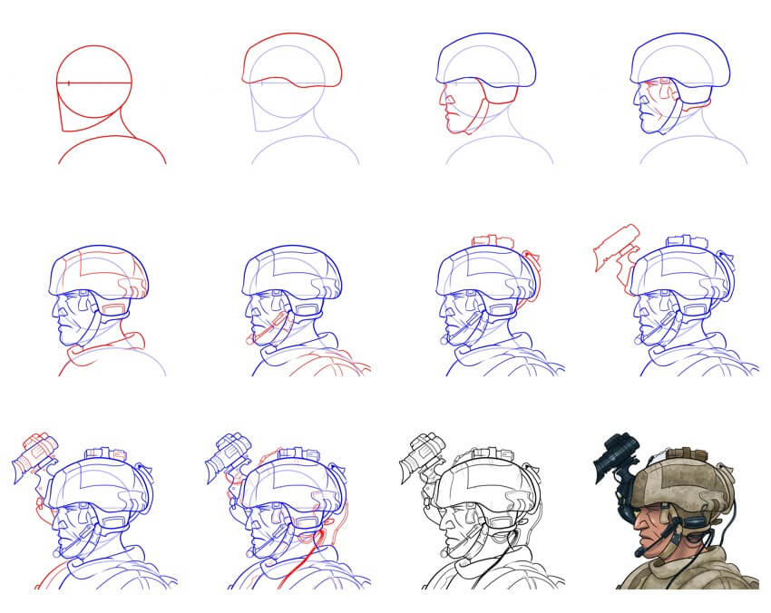 How to draw Soldier idea (10)