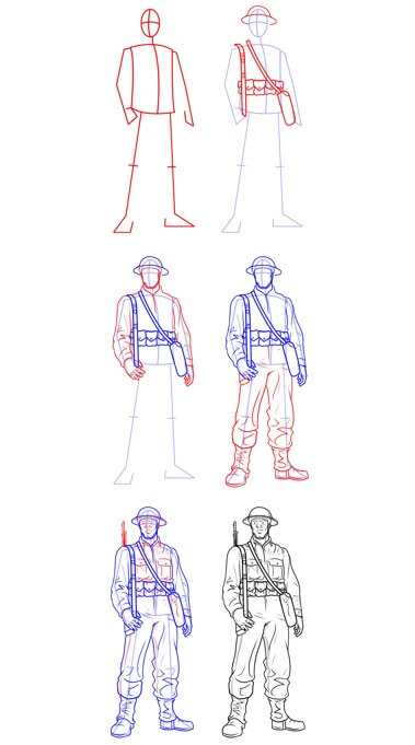 How to draw Soldier idea (12)