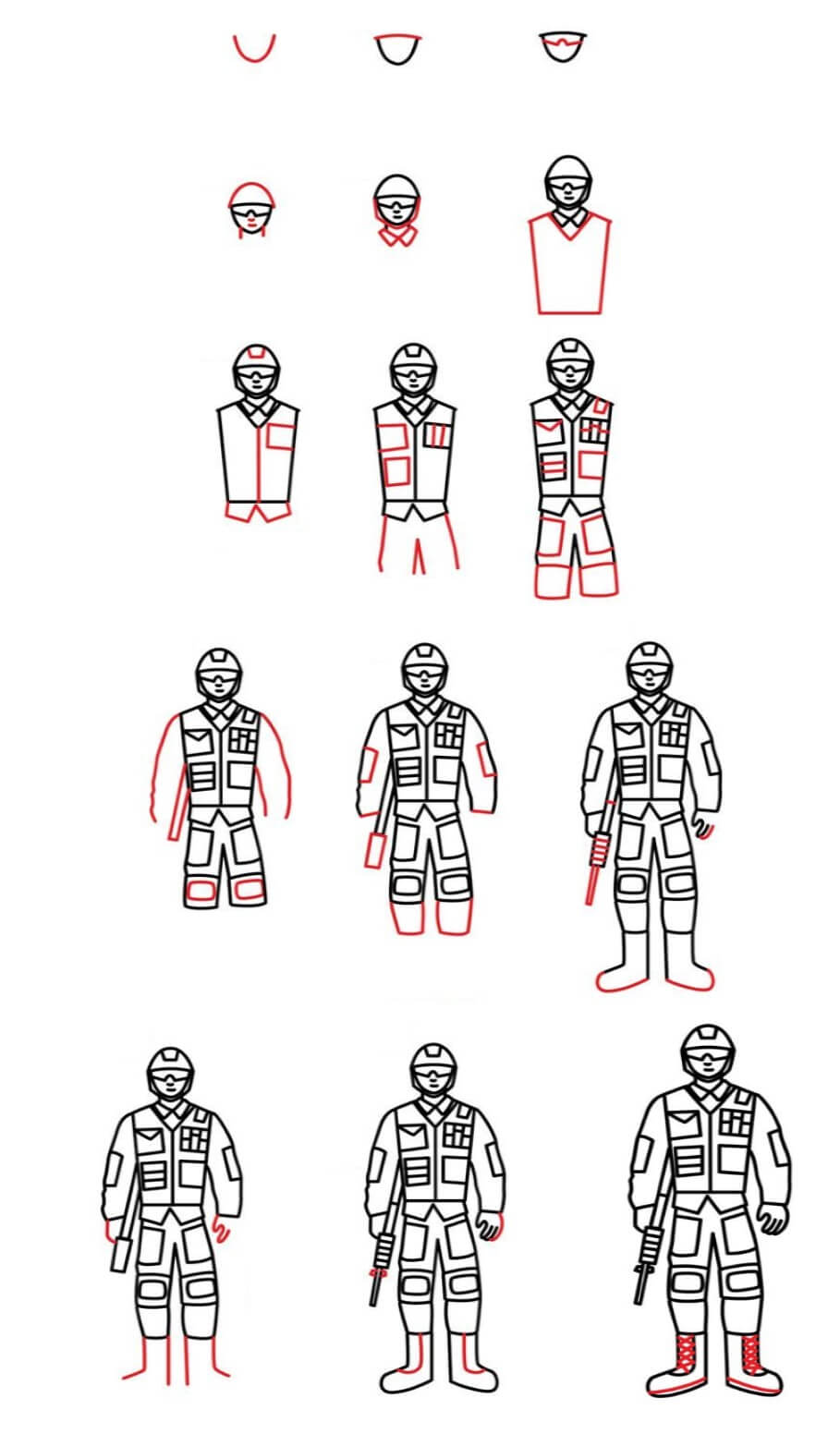 How to draw Soldier idea (2)