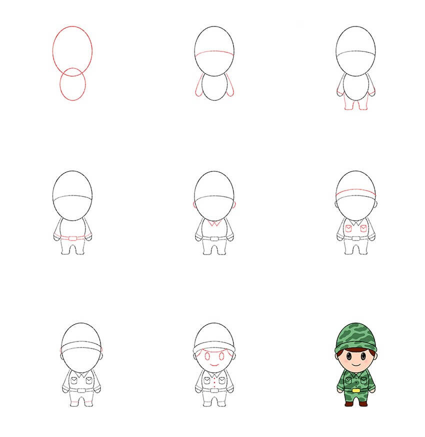 How to draw Soldier idea (5)