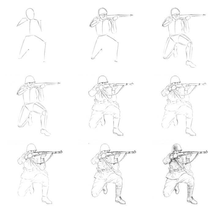 How to draw Soldier idea (9)