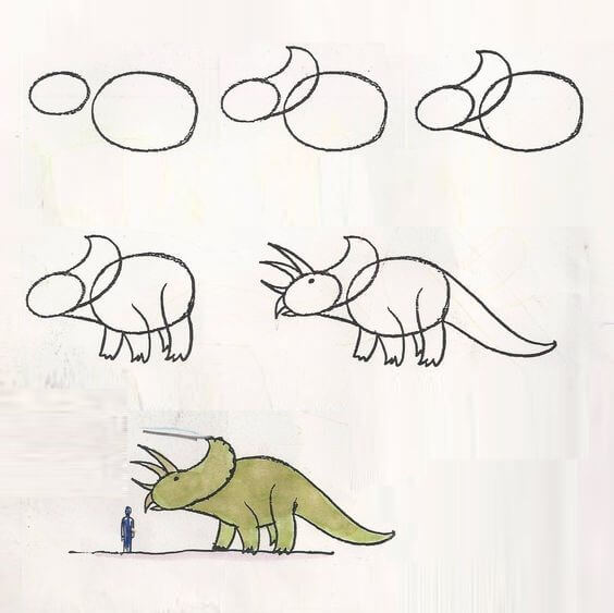 How to draw Triceratops idea (11)