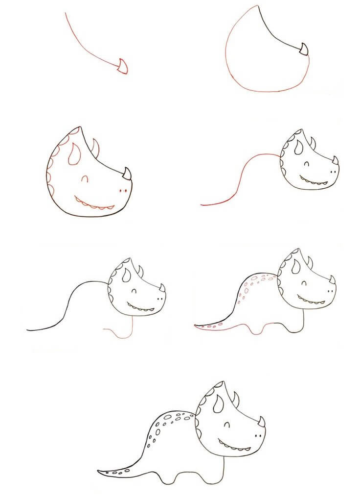 How to draw Triceratops idea (12)