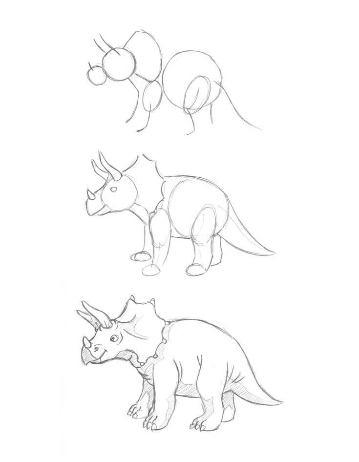 How to draw Triceratops idea (13)