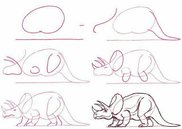 How to draw Triceratops idea (15)