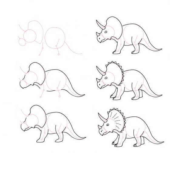 How to draw Triceratops idea (16)