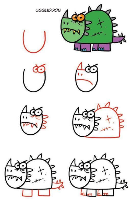 How to draw Triceratops idea (18)