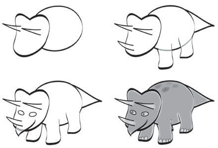 How to draw Triceratops idea (2)