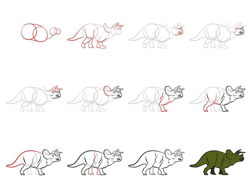 How to draw Triceratops idea (22)