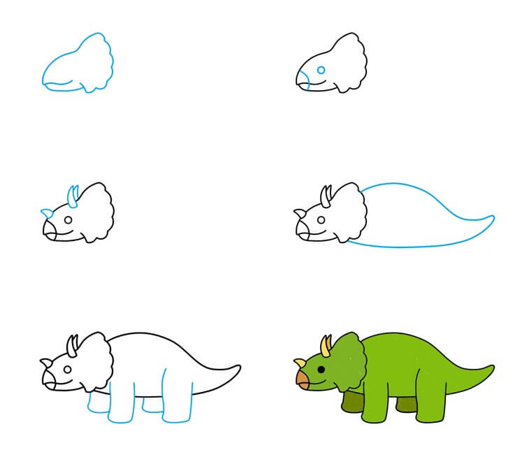 How to draw Triceratops idea (23)