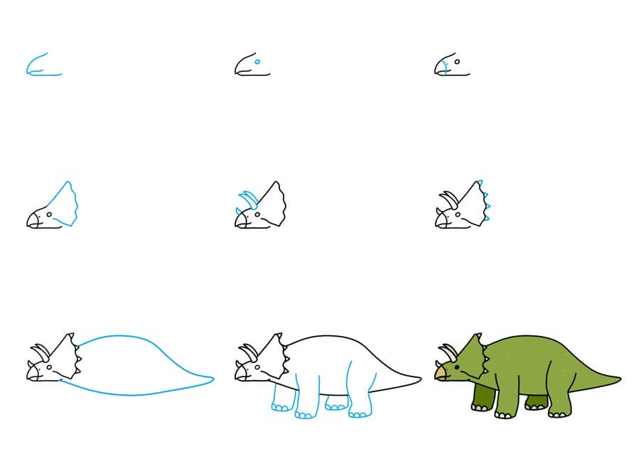 How to draw Triceratops idea (24)