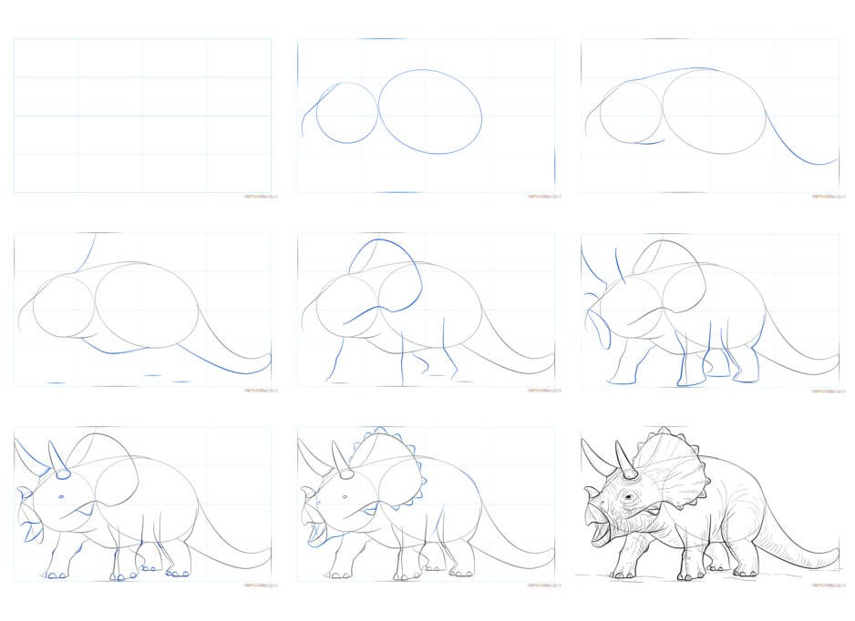 How to draw Triceratops idea (25)