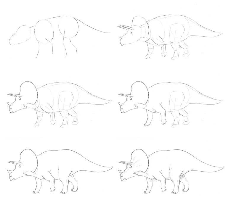 Triceratops idea (26) Drawing Ideas