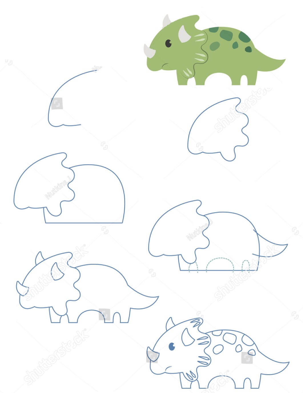 How to draw Triceratops idea (31)