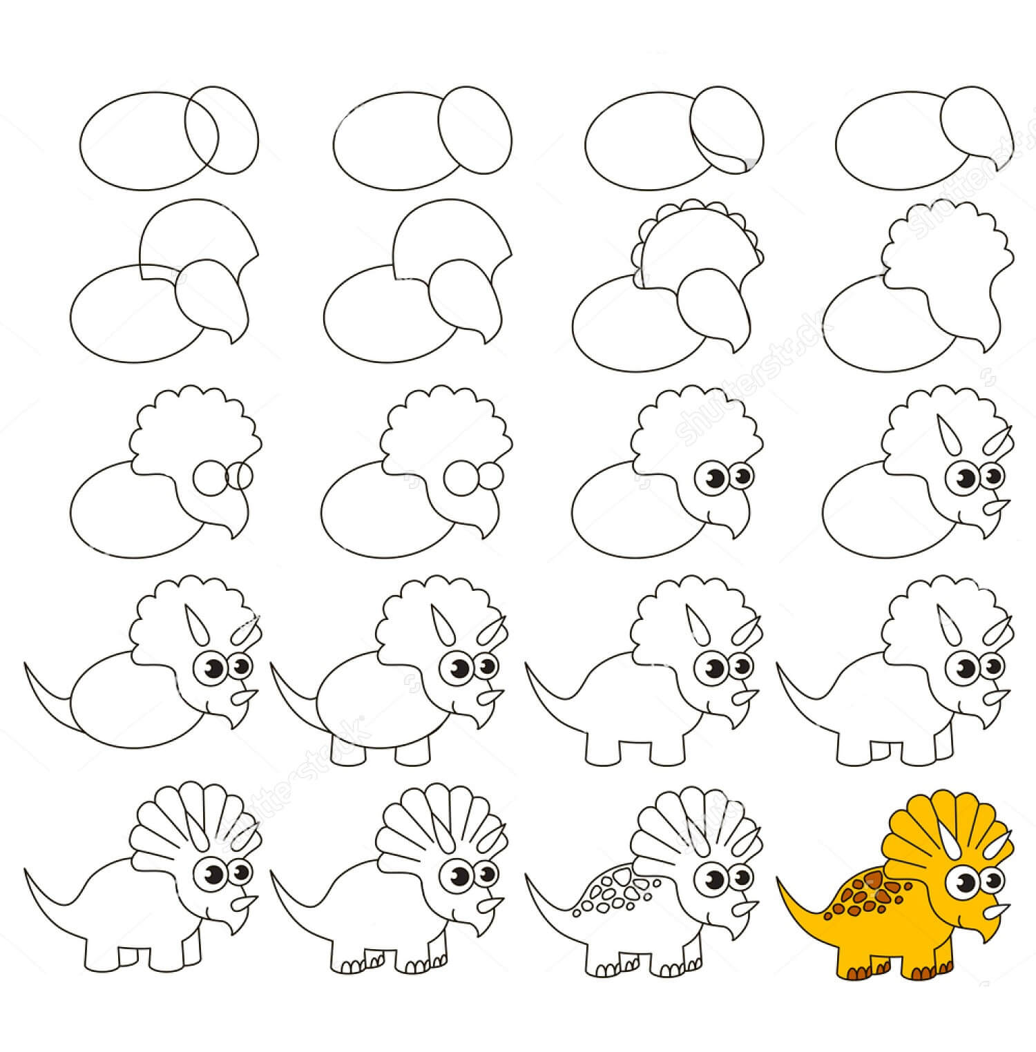 How to draw Triceratops idea (32)