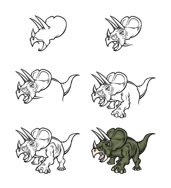 Triceratops idea (33) Drawing Ideas