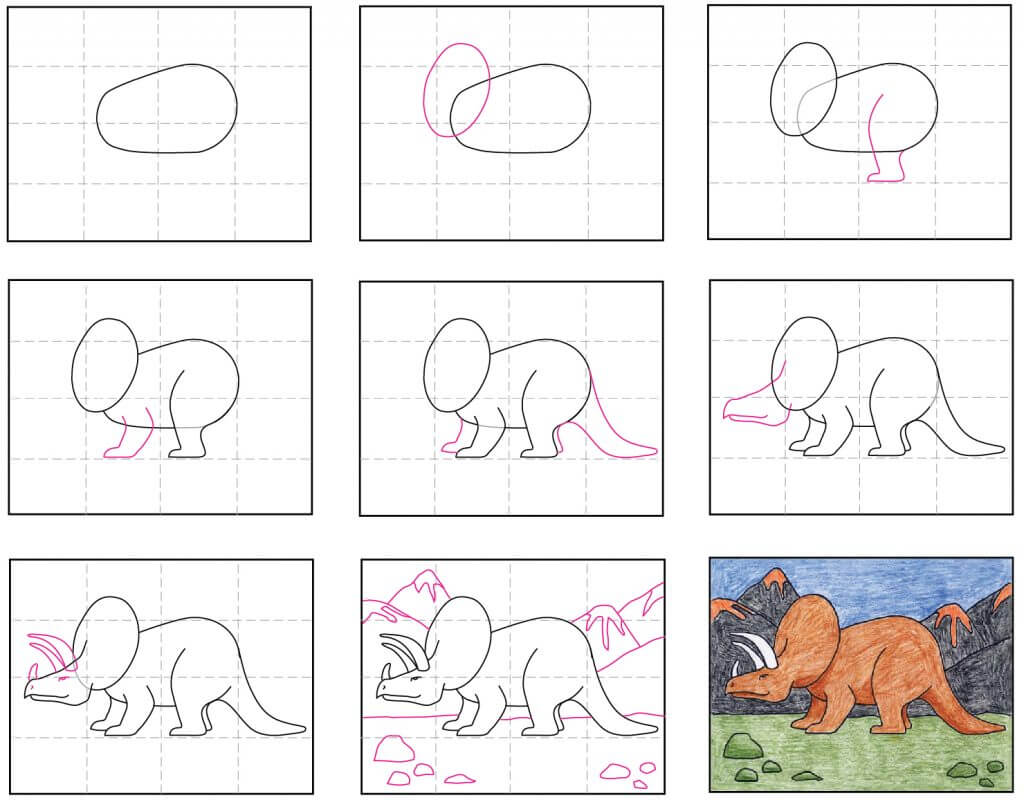 How to draw Triceratops idea (34)