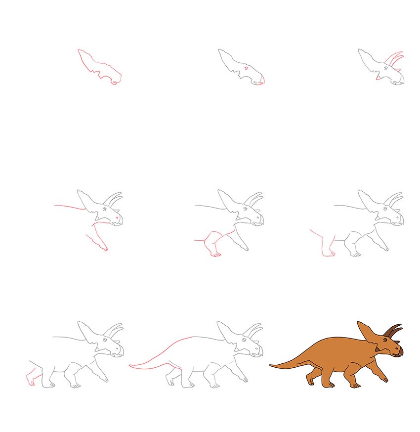 How to draw Triceratops idea (35)