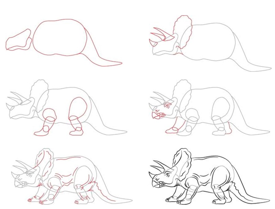 How to draw Triceratops idea (36)