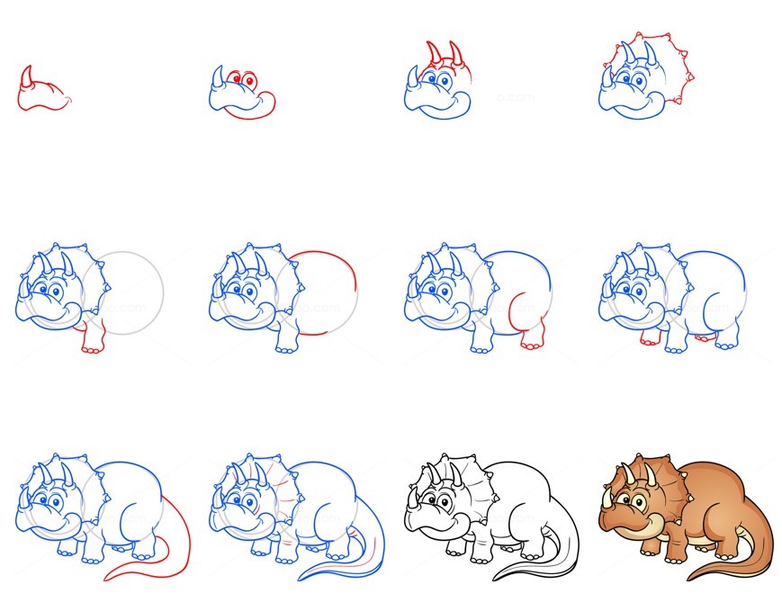 How to draw Triceratops idea (37)