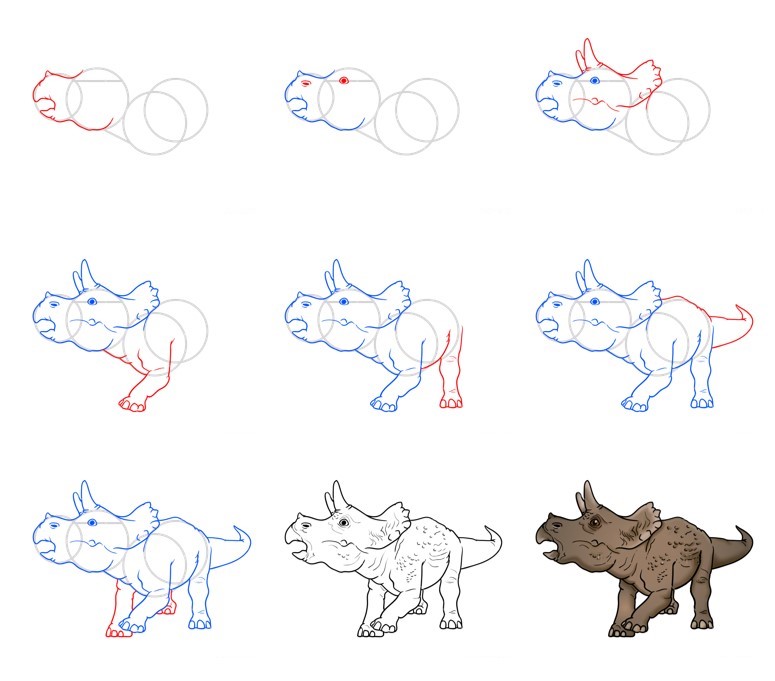 How to draw Triceratops idea (39)