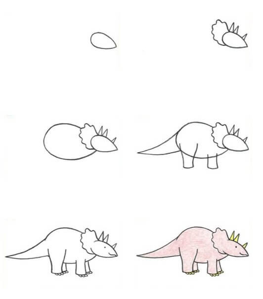 How to draw Triceratops idea (8)