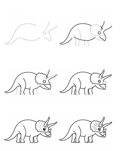 How to draw Triceratops idea (9)