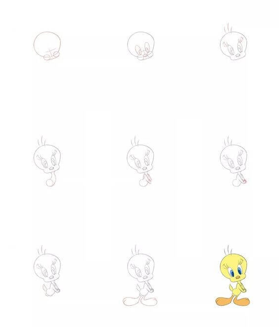 How to draw Tweey bird (1)