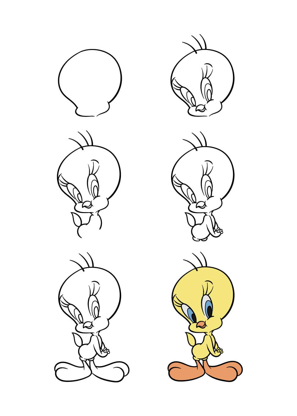 How to draw Tweey bird (15)