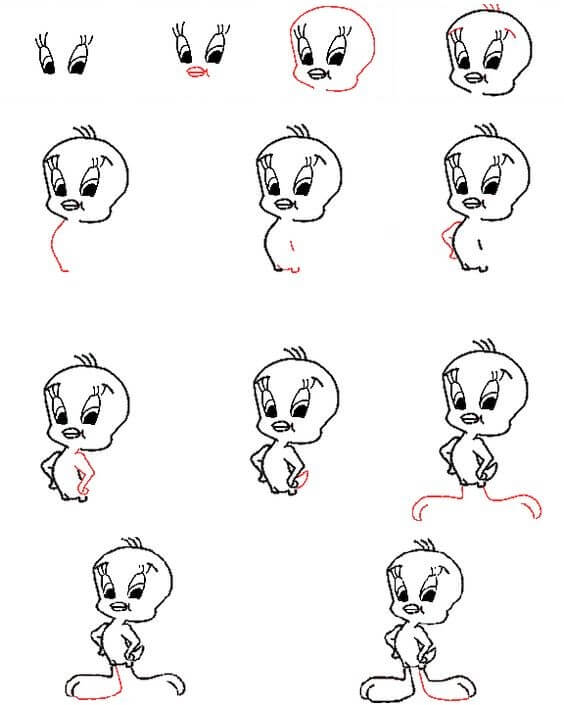 How to draw Tweey bird (2)