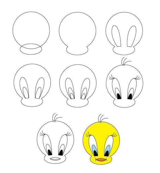 How to draw Tweey bird (3)